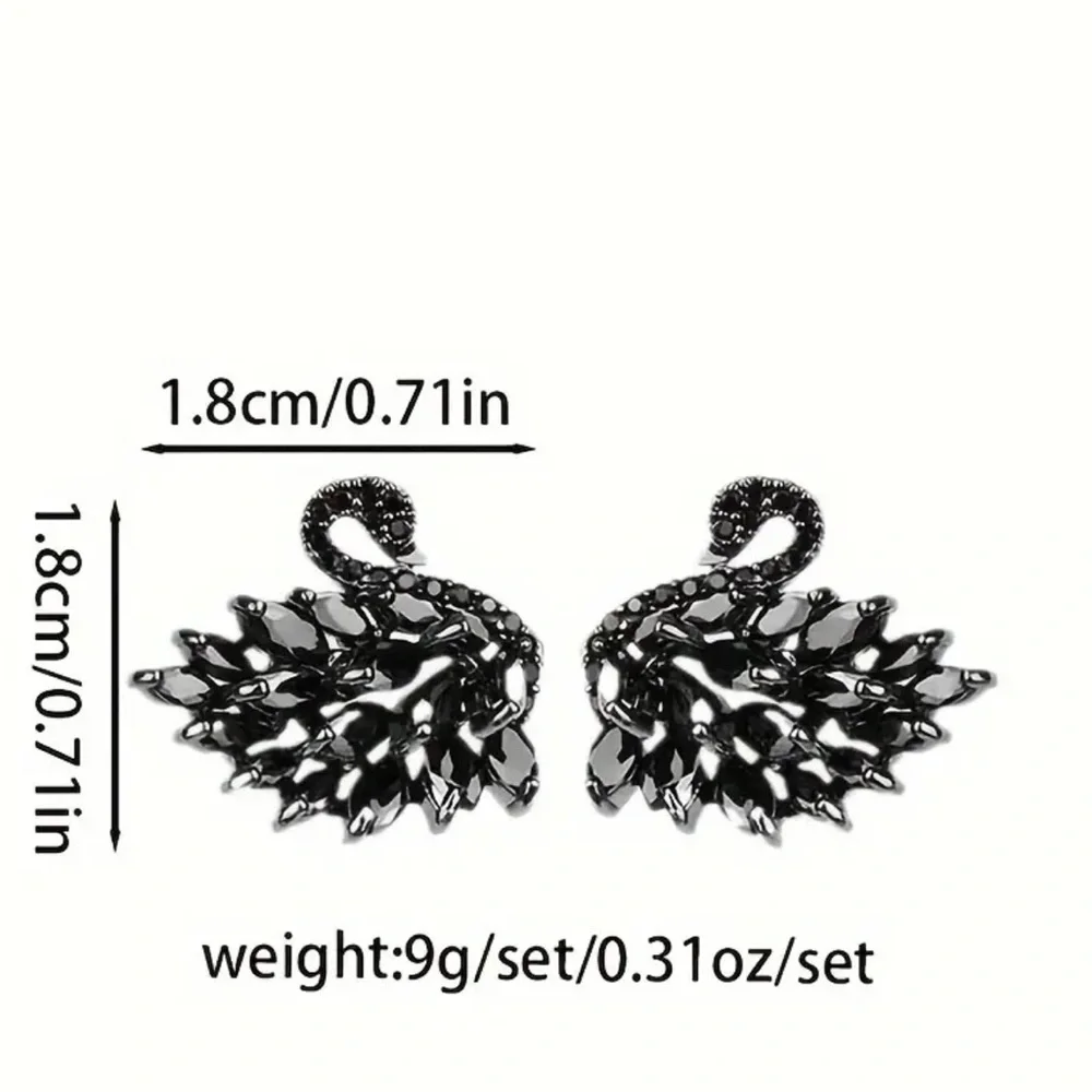 Light Yellow Zircon Swan Earrings - Picture 3 of 3